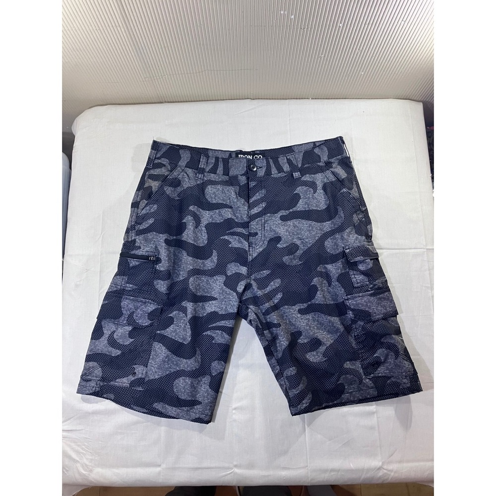 Iron Co. Mens Cargo Shorts Size 36‎ Camo Gray Casual Active Outdoor